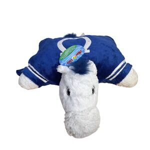 Pillow Pets NFL Indianapolis Colts Horse Plush 18 inch Folding Pillow‎ NWT